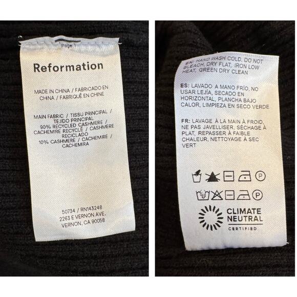 Reformation Adams Cashmere Sweater Dress Size Large - Picture 10 of 11